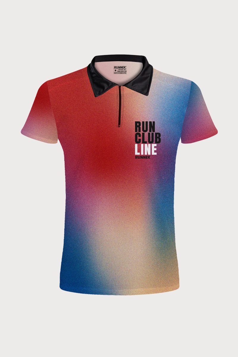 Polo Athlétisme manches courtes zippé Runnek Femme